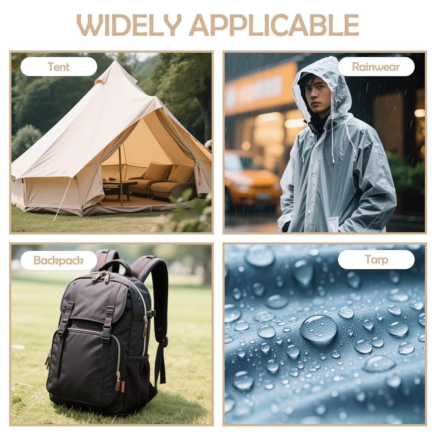 120ml Tent Seam Sealer, Repair Damaged/Seam Sealer Tent Fabric, Restore The Waterproof Barrier, for Camping/Hiking/Outdoor Gear - Clear