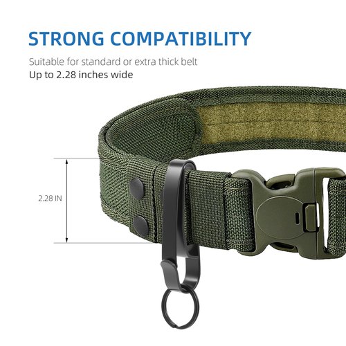 Batur Duty Belt Key Holder, 2 Pack Improved Quick Release Key Holder with Key Ring, Premium Belt Key Clip for Police, Law Enforcement, Black