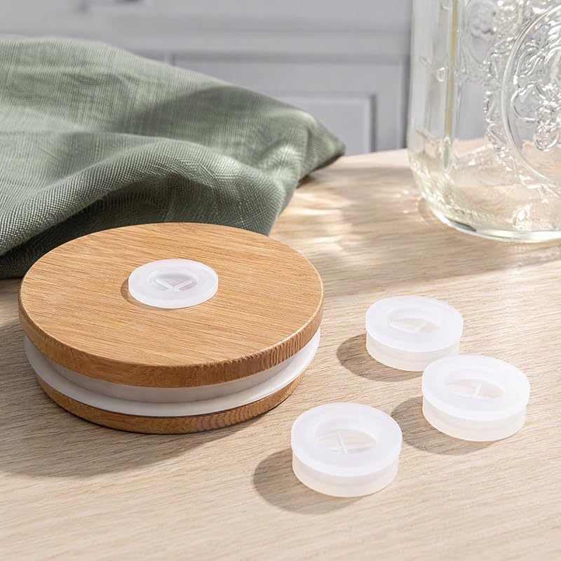 Mason Jar Straw Hole Plugs, Silicone Lid Covers – 20 Pack, Dust & Leak Protection