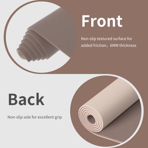 HAHE Non Slip Yoga Mat Wide, (72"L X 32"W, 0.24" Thick) Large Fitness Exercise Mat with Carrying Strap, Eco-Friendly POE Yoga Mats for Home, Gym, Pilates, Stretching (Brown & Apricot)