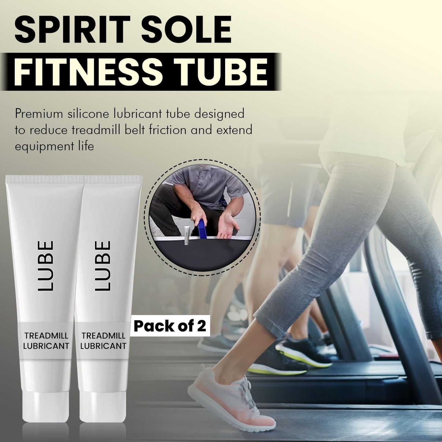 Spirit Sole Treadmill Lubricant Tube of Tread Belt Deck Lube 100% Silicone Lubricant Oil Maintenance Lubricant p/n N020001 - Set of 2