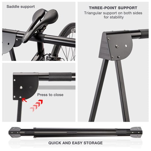 CXWXC 3 Bikes Stand Rack - Portable Bike Storage Parking Racks Indoor/Outdoor -Saddle Nose Bicycle Stand for Parking Mountain Road Hybrid Bike
