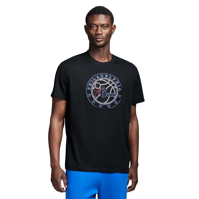 Game 7 NBA Men's Short Sleeve Oversized Heavyweight Cotton T‑Shirt - Philadelphia 76ers Black XXL