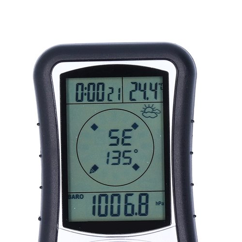 8 IN 1 Altimeter, Digital Compass, Hiking Thermometer, Barometer, Weather, Timer with Backlight for Mountaineering Outside -2300 to 29500FT 1100MBAR, 300mbar to 1100mbar, English Manual, Lanyard