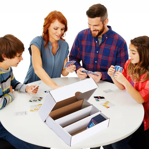 OldPAPA Trading Card Storage Box, Card Storage Box with Dividers, Cardboard Sports Game Card Storage Collector Boxes with 3 Rows, Storage Box for Tcg/Mtg/Ptcg/Baseball (3-Pack-white)