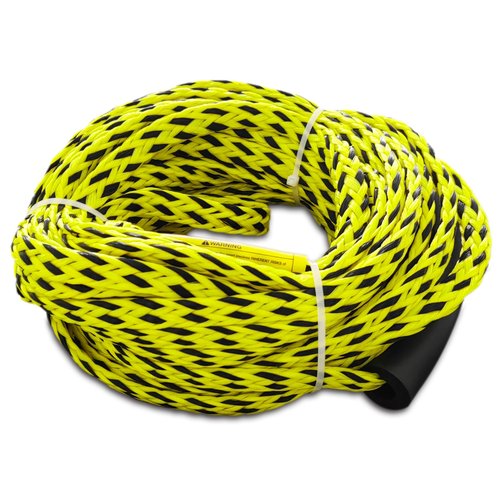 Boat Tow Rope for Tubes Boating, 3K 60FT 1-3 Riders Ski Skiing Heavy Duty Tube Thick Ropes with Floating Foam for Tubing Float Water Wakeboard Towable Tube Yellow and Black