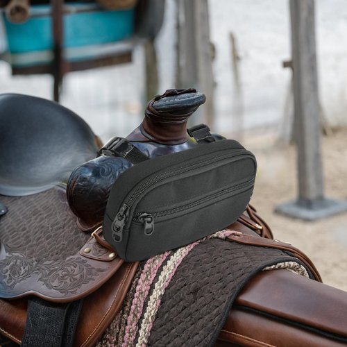 Cosmos Horse Saddle Bag Pommel Pocket Saddle Horn Bag Cell Phone Holder Small Saddle Pouch for Holding Smartphone Keys Cards, Horse Tack Accessories
