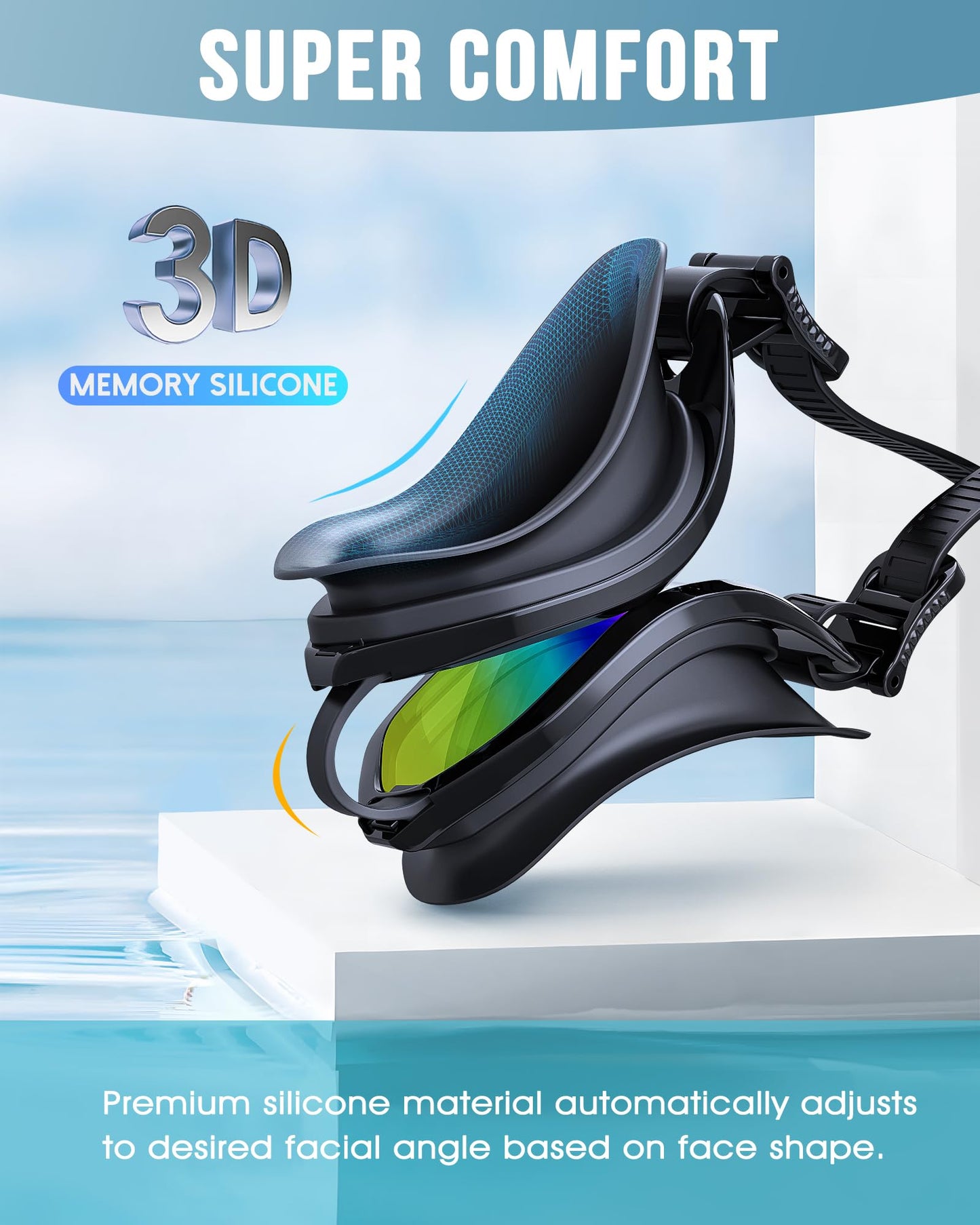 Vegemono Swim Goggles, 6 Pack Unisex Adult Swimming Goggles Upgraded Anti-Fog Anti UV No Leakage Wide View for Men Women Youth