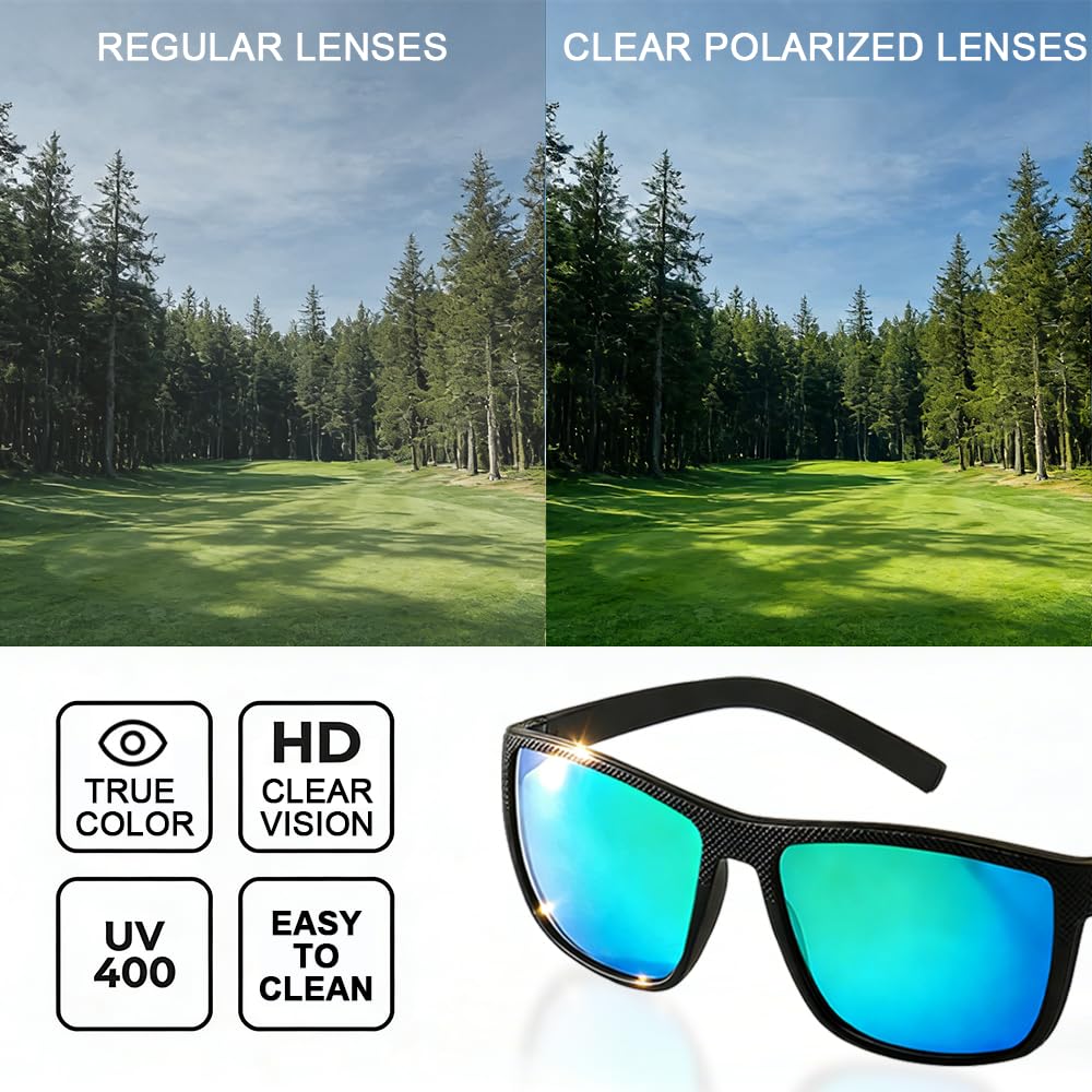 Pttlomlhj Professional Golf Sunglasses with Polarized UV400 Lenses,Lightweight Sunglasses with UV Protection for Golfer, Golf Sunglasses for Men and Women,Golf Accessories