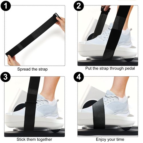 GUMWIG 4 Pcs Leg Exerciser Traction Straps, Under Desk Elliptical Pedal Band for Seniors, Secure & Stability for Electric Ellipse Equipment, Peddler Foot Exercises Machine Home Office Accessories