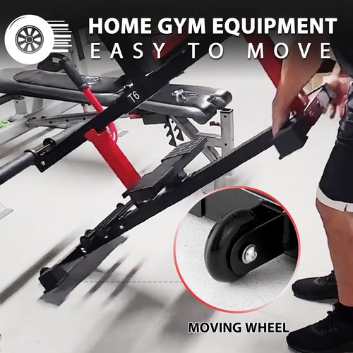 GMWD Calf Raise Machine, 550LBS Seated Leg Strength Training Mahine with Transport Wheels and Band Pegs, Lower Body Specialty Machine (Calf Only) Red & Black (T6-091)