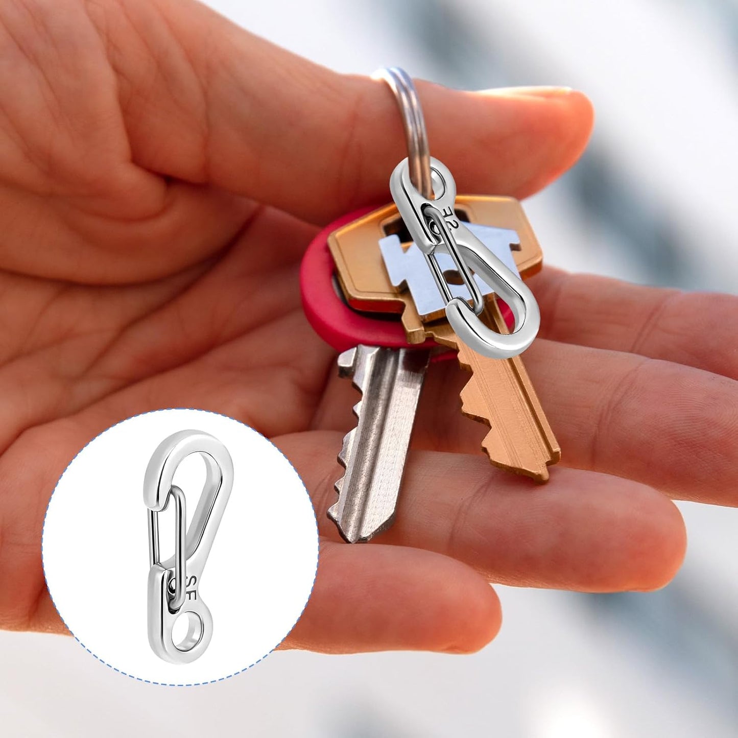 12 Pcs Tiny Carabiner Clip Multi-Purpose Keychain Small Hanging Buckle Metal Hook Micro Multi-Purpose Key Alloy Key Rings Outdoor Hiking Fishing Camping Backpack Accessories