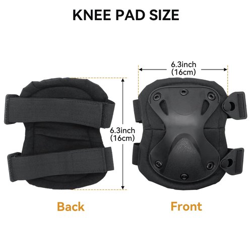 AOUTACC Tactical Combat Knee Protective Pads for Outdoor CS Paintball Game Cycling Safety Skateboarding Gear Skates Knee Protection Guard Pads