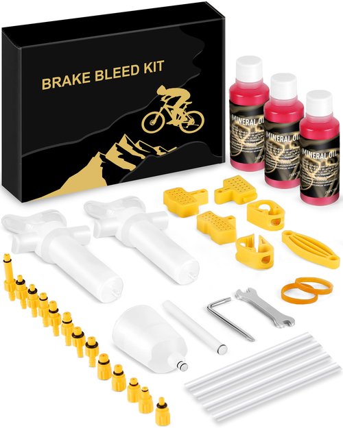 mtbtour Brake Bleed Kit for Shimano,TEKTRO,TRP Hydraulic Disc Brakes,Bicycle Hydraulic Brake Bleed Kit Including 180 ML Mineral Brake Fluid