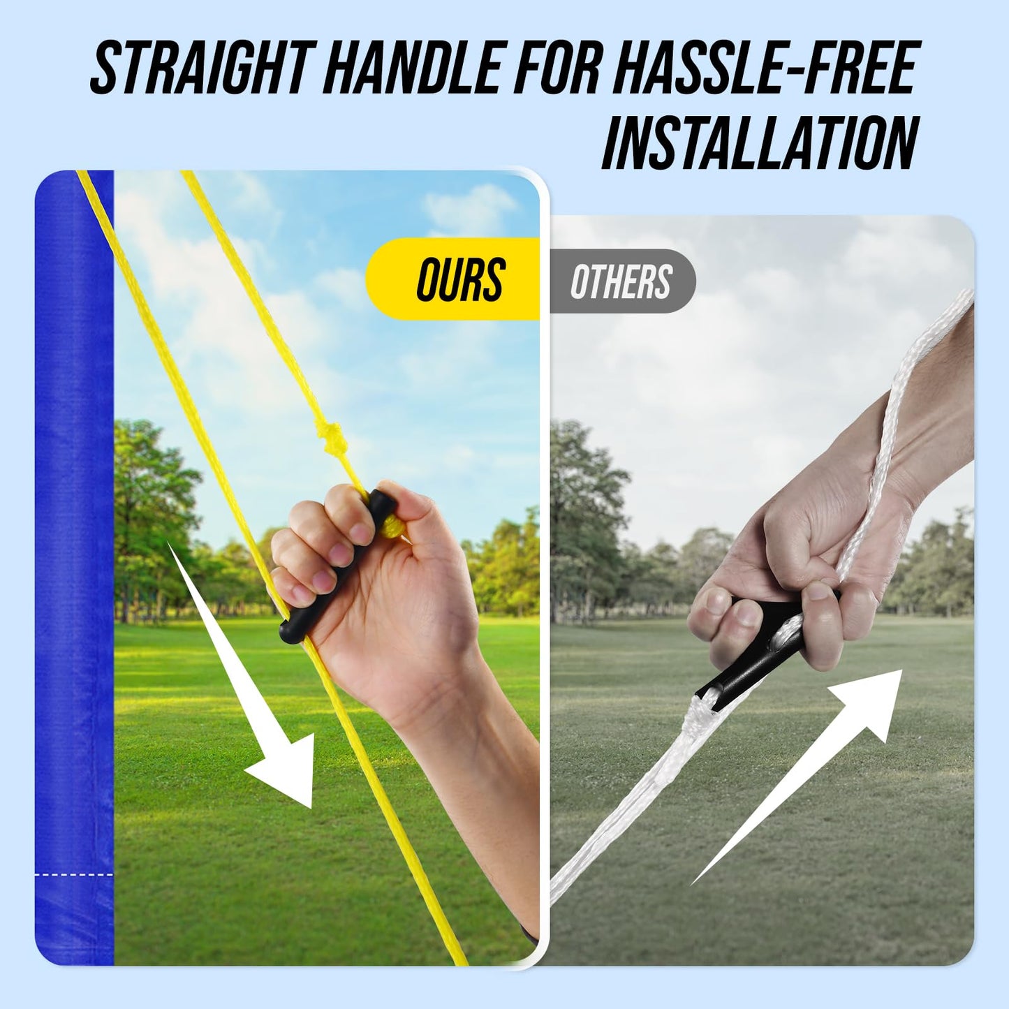 Outdoor Volleyball Net Set for Backyard & Beach, 32FT Regulation Size, Easy Setup Adjustable Height Poles, Portable Net System with PU Volleyball, Pump & Carry Bag