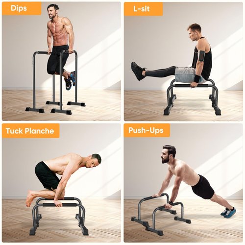 Klismos 2-in-1 Adjustable Dip Bar Stand – Heavy Duty Parallel Bars for Home Workout, Strength Training & Calisthenics