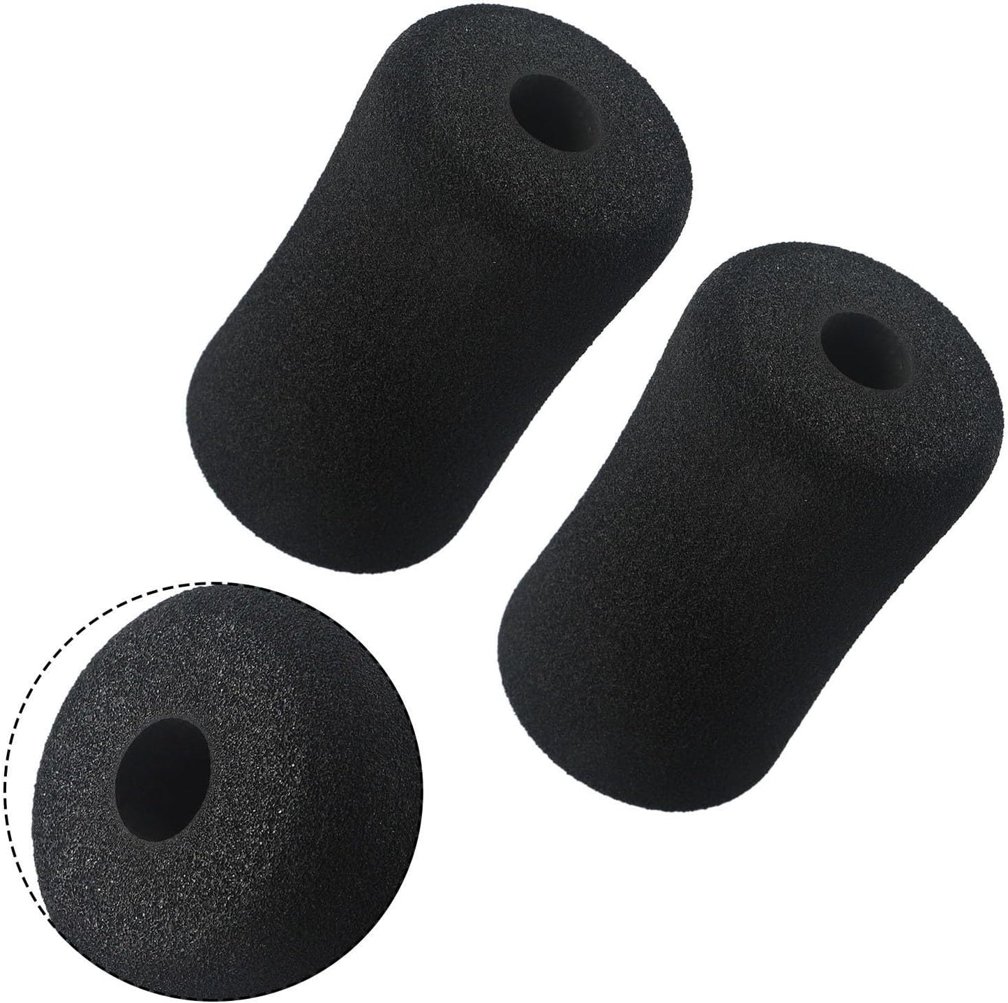 2 Piece Foam Foot Pads Rollers Replacement Kit for Weight Machines Leg Extension Home Gym Equipment High Density Comfortable Non-Deforming 5.12 Inch Black Exercise Accessories(20 * 70 * 120mm)