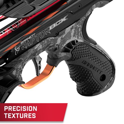 Barnett Raptor BCX Crossbow - Tactical Crossbow with Veil Tac Black Camo, Ultra Compact and Fast 425fps, Step Through Riser, Fold Down Palm Rest, Adjustable Butt Stock, Illuminated 2-7x36 Scope