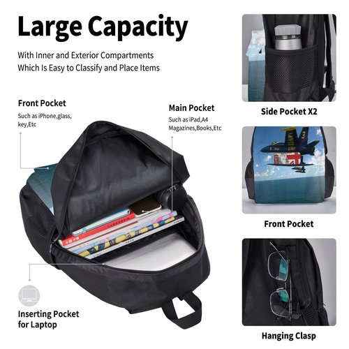 Airplane Aircraft 3pcs Backpack 16 Inch Backpack Outdoor Sports Travel Backpack