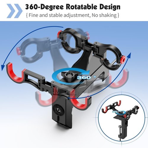 Rod Holders for Fishing Boat- Dual Head 360 Adjustable Angle Fishing Rod Holders for Boat- Folding Fishing Gear, Strong and Durable Rod Holder for Boat-Boat Accessories,Enlarge Clamp&Thicken Base