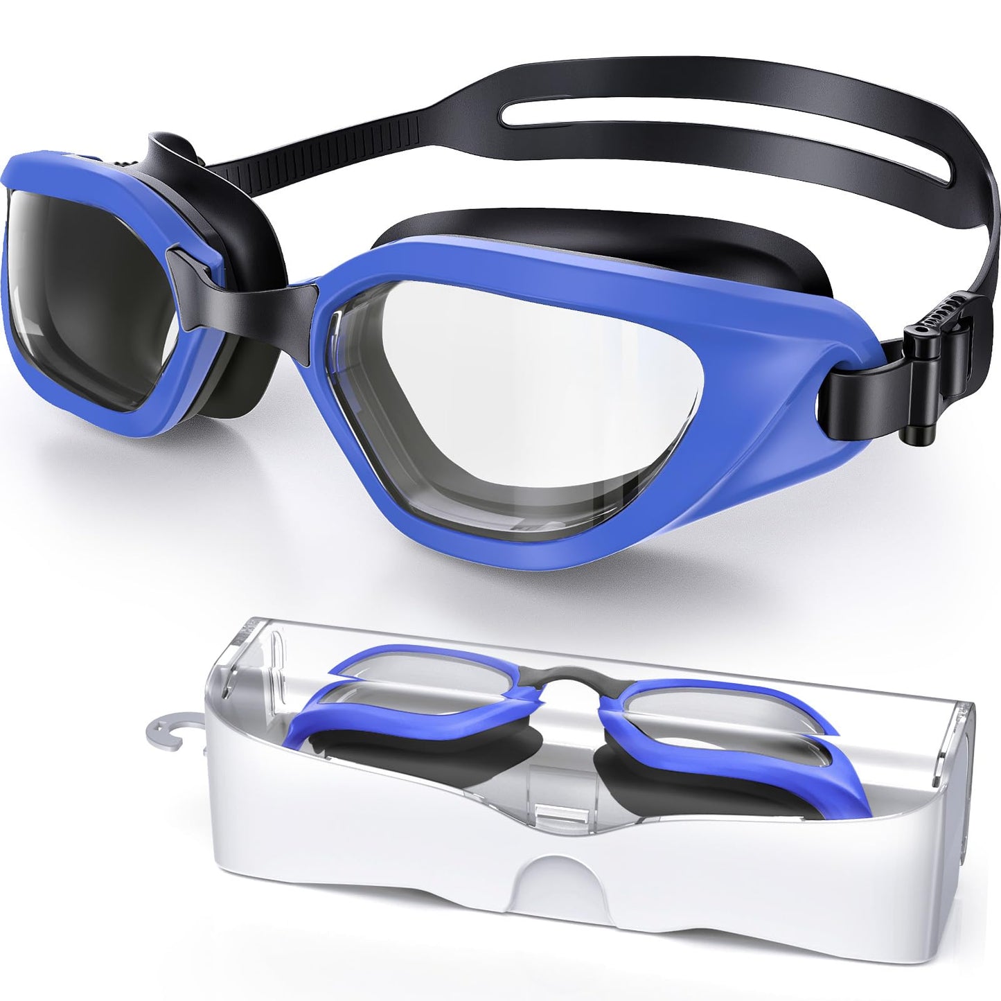 Vegemono Swim Goggles, Unisex Adult Swimming Goggles Anti Fog Anti UV No Leakage Wide View for Men Women Youth