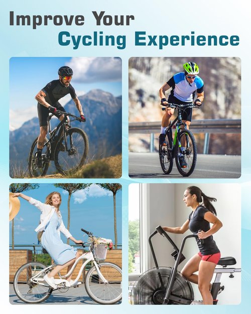 Fitense Bike Seat Cushion High-Resilient, Gel Padded Bike Seat Cover for Men & Women, Breathable & Hollow Design Comfort Bike Saddle for Cycling, Mountain Bikes,Road Bikes, Exercise Bikes