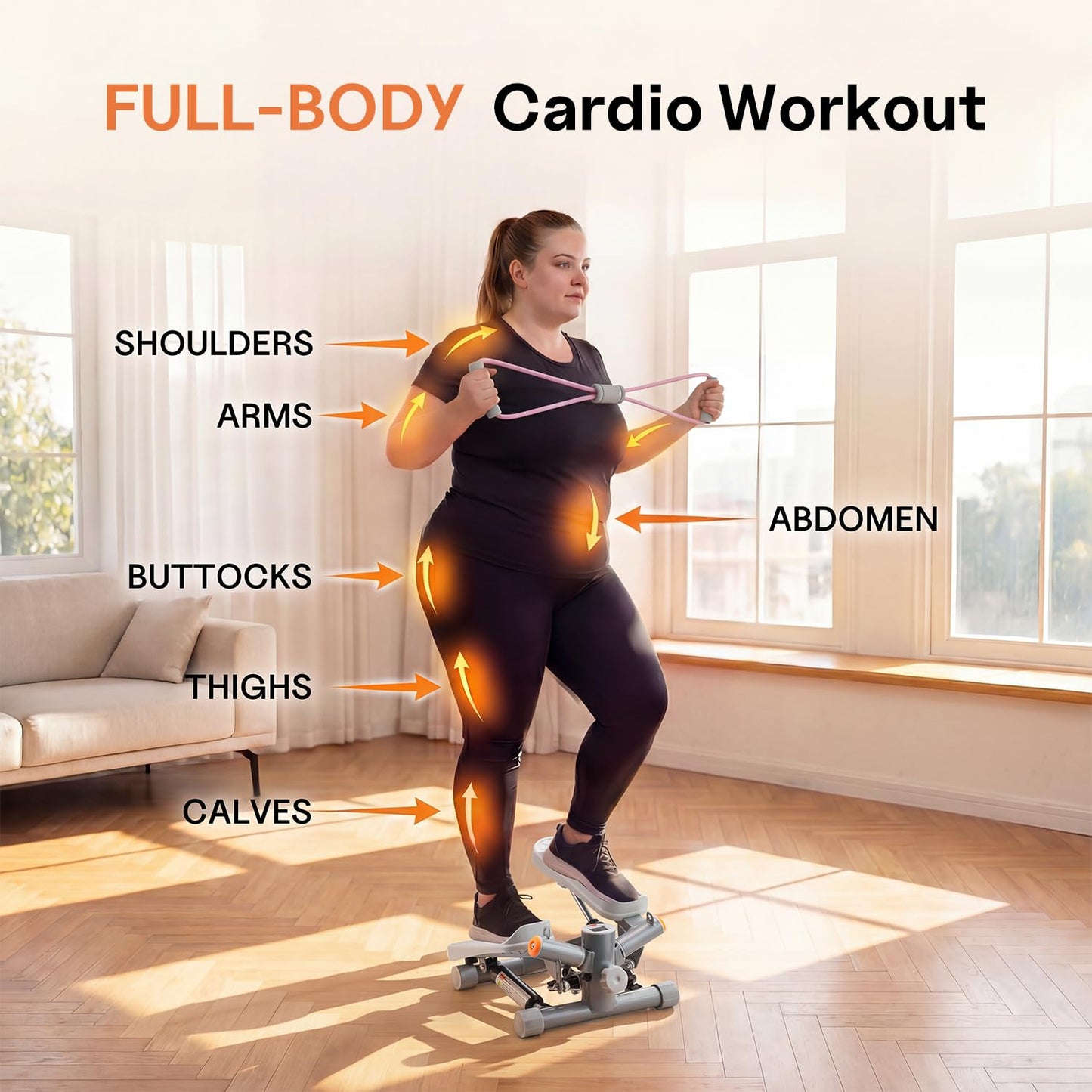 YYJO Twist Mini Stepper with Resistance Bands
