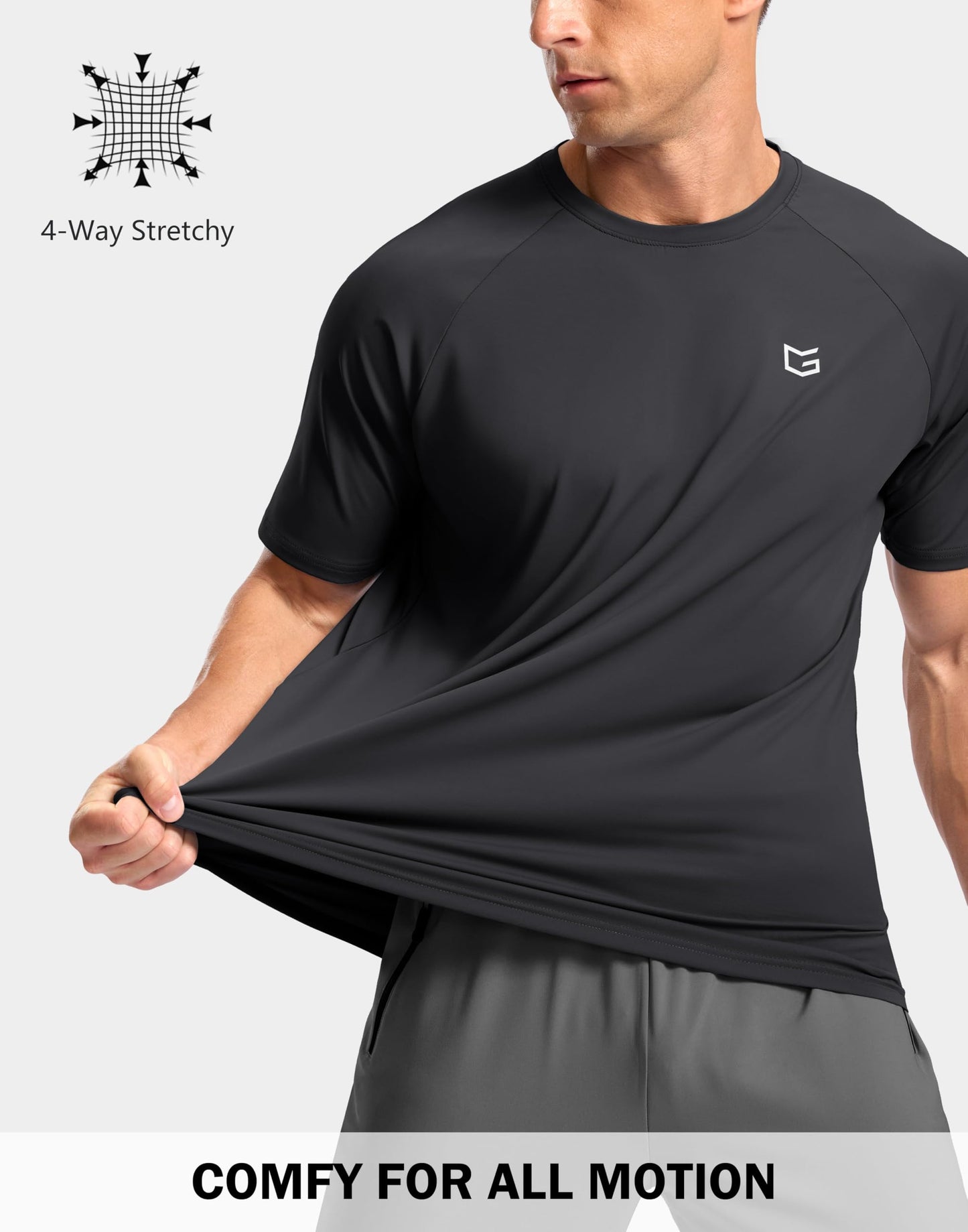 G Gradual Men's Athletic Workout T-Shirts Moisture Wicking Cooling Running Shirts Short Sleeve Performance Tee for Gym Tennis(Dark Grey,XXL)