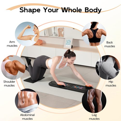Pilates Board - Multifunctional Pilates Board for Home Workout with Smart Timer ,Portable and Foldable Pilates Board for Women, Travel-Friendly Pilates Reformer Set with Storage Bag (Black)