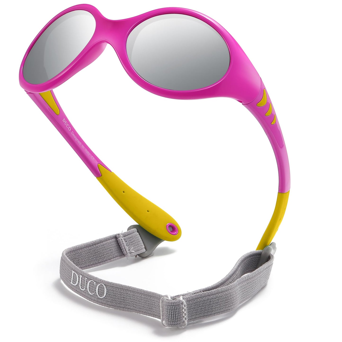 DUCO Toddler Sunglasses 6-24 months with Adjustable Strap UV400 Protection Unbreakable Polarized Glasses with Case K012