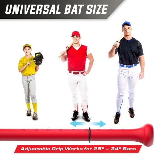 GoSports Baseball & Softball Rope Swing Trainer - Batting Practice Equipment - Includes FLO BAT with 12 Foam Baseballs & Tote Bag