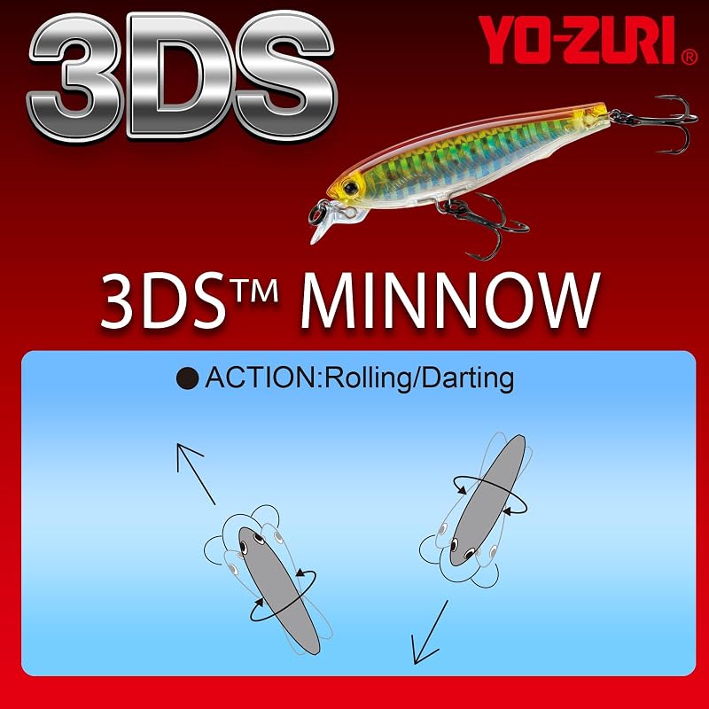Duel Yo-Zuri 3DS Minnow 4" Suspending Lure - Holographic Ghost Shad Variation