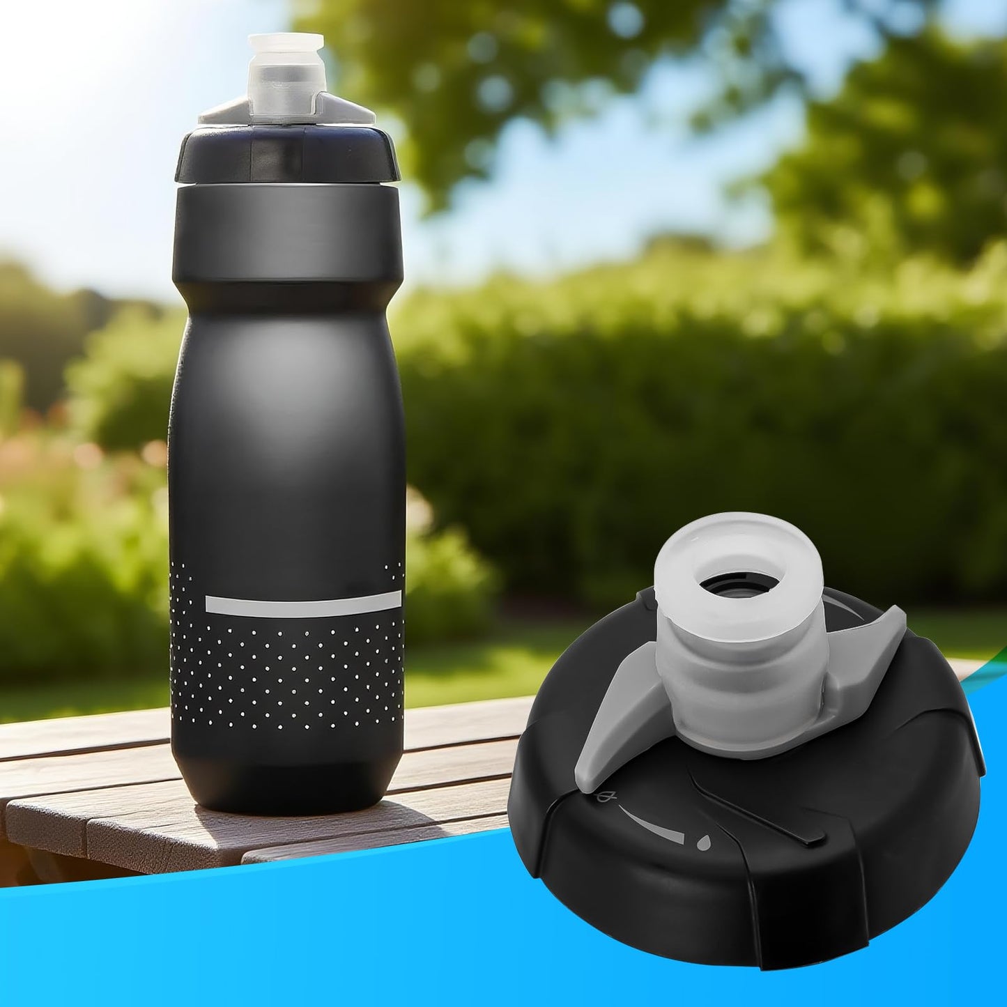 2 PCS Replacement Lid for CamelBak Podium, Lid Compatible with CamelBak Podium 24/21 oz, There is a water-locking function at the bottle cap, Leakproof, BPA-Free (Black)
