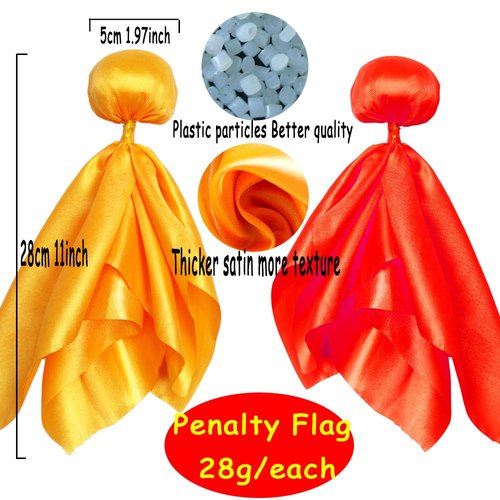 8 Pcs Challenge Flag Referee Hat Set,Tossing Flags Sports Fan Set Penalty Flag Party Accessory (3 Yellow and 3 Red),Official Football Hat and Stainless Steel Whistle,Referee Costume cap set