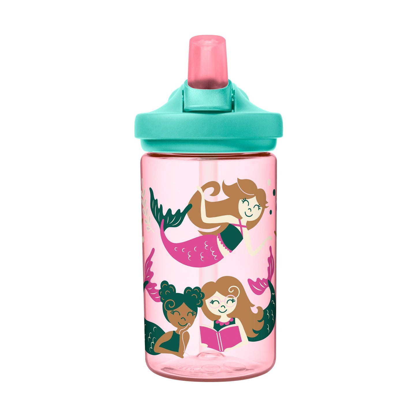 CamelBak Eddy+ Kids Water Bottle with Bite Valve Straw, Leak‑Resistant Easy‑Sip Design for Everyday Hydration, 14oz, Mindful Mermaids