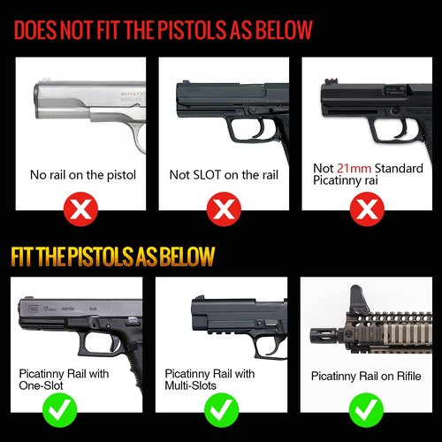 DEFENTAC Pistol Laser Light Combo 680 Lumens, Strobe Tactical Flashlight with Green Beams for Guns W/a Rail, Magnetic Rechargeable