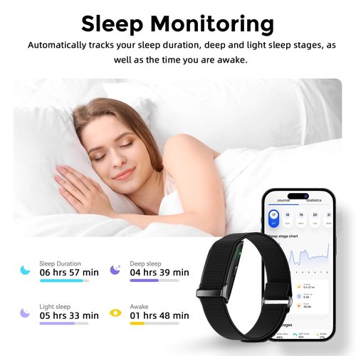 GJMYNSI Smart Health Wristband, Bluetooth Connected Wearable Fitness Tracker, 127 Exercise Modes, 1ATM Water Resistant, Tracks Heart Rate/Blood Pressure/SpO2/Sleep/Steps