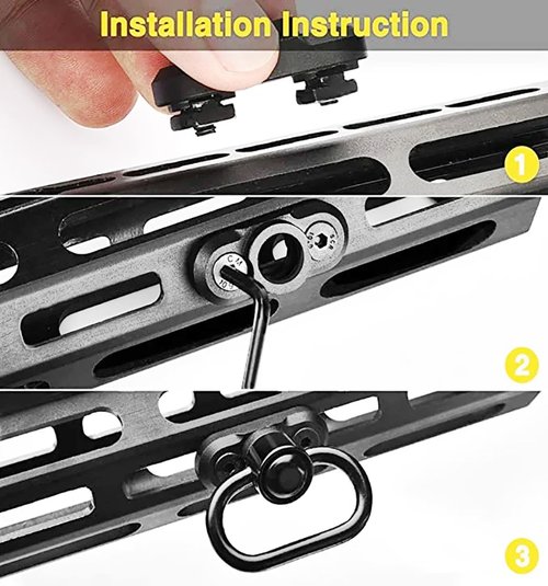 5 Slot M-LOK Rail Section Set of 2 Pieces for Mlok Rail
