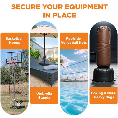 Grandeco Base Weighted Gel Polymer 16oz. Replaces 400 lbs. Sand&Sand Bags Prevent Portable Basketball Hoops, Outdoor Umbrellas, Other Equipment with Base from Tipping Over, More Effective Than Water