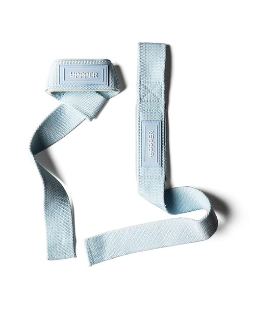 UPPPER Weight Lifting Straps with Padded Neoprene for Deadlifts, Strength Training, Gym Workouts - 22" Cotton Straps for Men & Women | Premium Fitness Gear (Baby Blue)