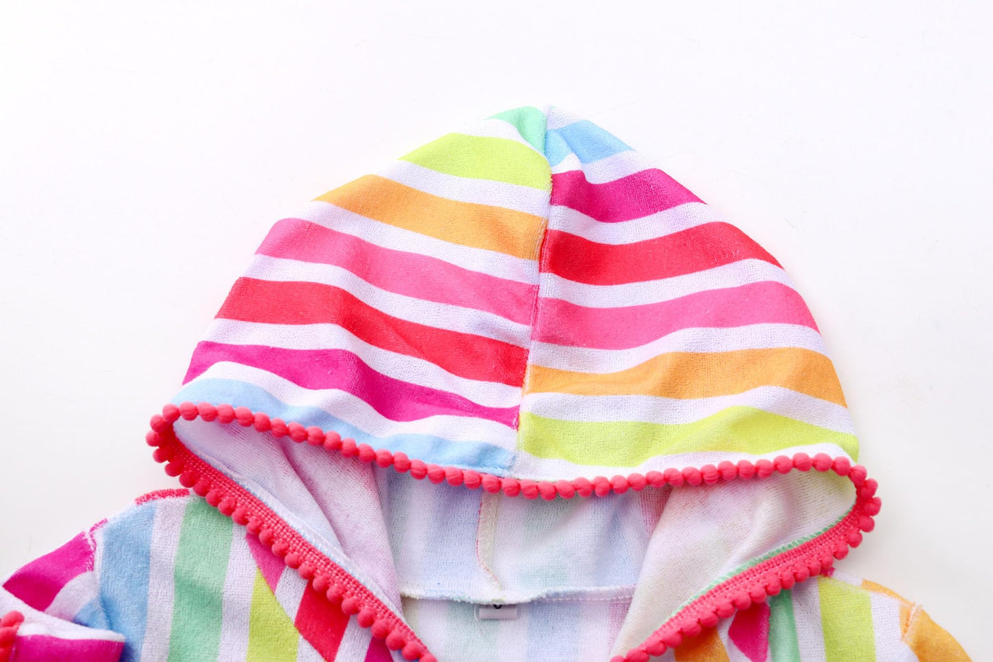 LUCKYGAL Terry Swim Cover-Up for Girls Kids Beach Swimsuit Coverup Bathing Suit, Size 10 11 Pink Striped