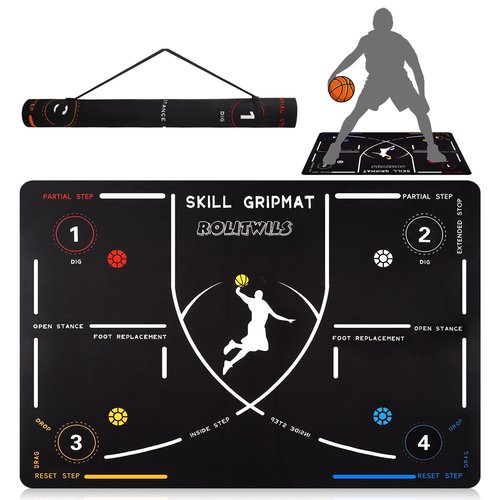 Basketball Training Mat - Portable Footwork & Agility Mat for Basketball Drills with Carrying Strap, Non-Slip Basketball Pads for Training, Indoor & Outdoor Use