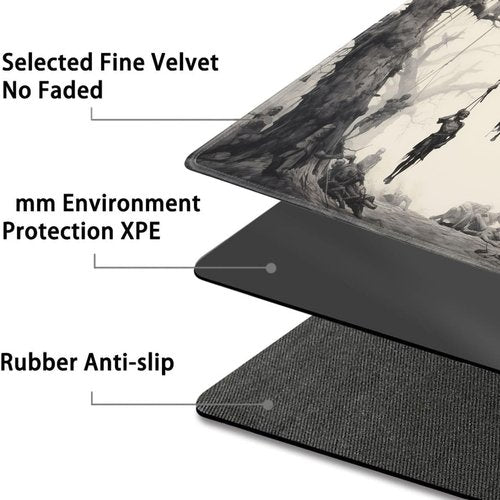for MTG Playmat + Drawstring Travel Pouch + 6 Dice Counter, for Tabletop Trading Card Game Playmats or Large Mouse Pad, Anti-Slip Rubber 24 x 14 in, Tree of Death, Skeleton for TCG Playmat