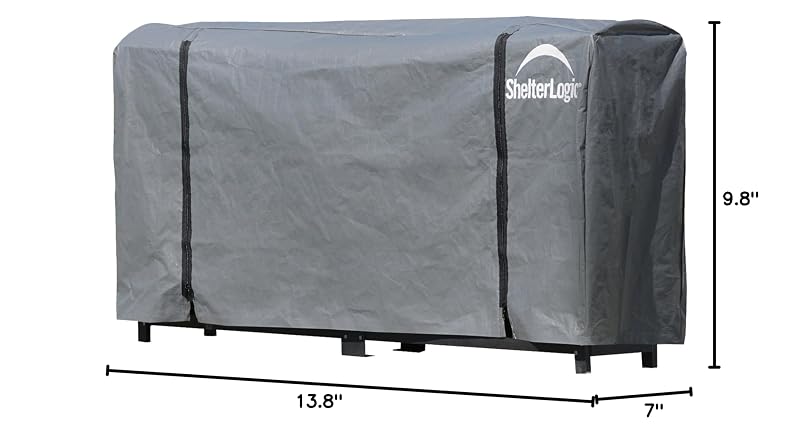 ShelterLogic 8-Foot Firewood Rack-in-a-Box Universal Cover – Full-Length, Weather-Resistant