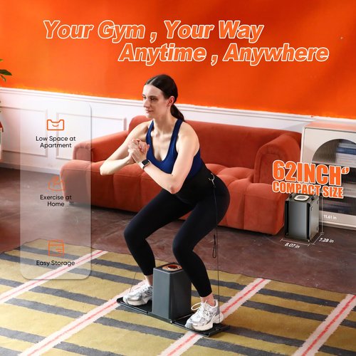 SR3 Smart Home Gym Equipment ，Max 130lbs Resistance Portable Full Body Workout Cable Machine with Ambient Light,at Home Gym | All in One Gym for Travel | Foldable Gym & Home Exercise Equipment