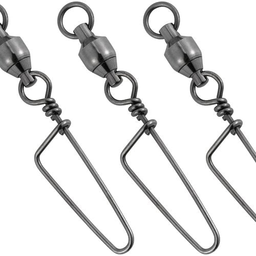 Dr.Fish 20 Pack Ball Bearing Swivels with Snap, Snap Swivels Fishing Tackle Stainless Saltwater & Freshwater Coast -Lock Fishing Clips Terminal Tackle Line Lure Leader Connector 26LB