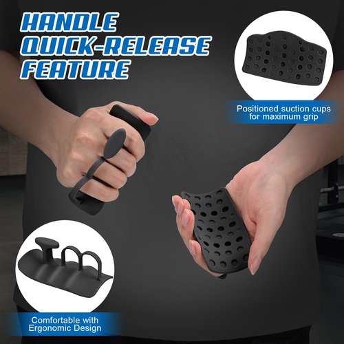 Weight Lifting Grips,Workout Gloves Grips Gym Men Women Silicone Hand Grip Protector for Gym Training and Exercise,Weight Lifting Dumbbell,Deadlift,Pull Up Anti-Slip Grippers-Black