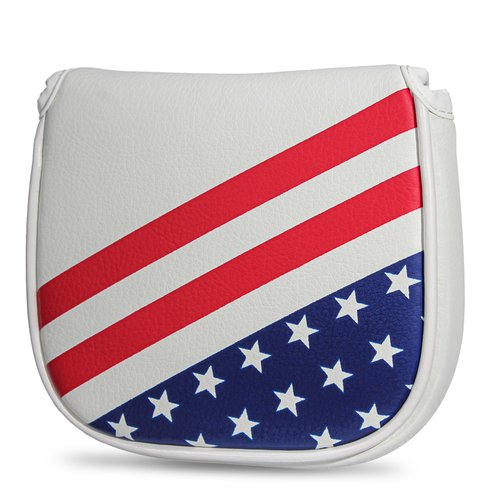 Mallet Putter Cover Headcover,Heel Shaft Mallet Cover Square with Magnetic Closure & USA Stars and Stripes