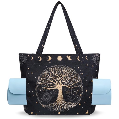 Yoga Mat Bag Yoga Bags and Carriers Fits All Your Stuff Yoga Tote Bag with Zipper Pocket Yoga Mat Carrier Take in Out Mat Easily for Pilates Travel Workout Office Beach and Gym