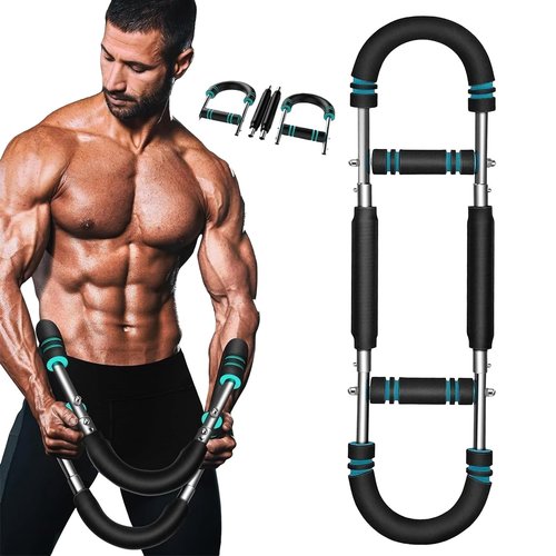 Twister Arm Trainer,Chest Workout Equipment,Chest Trainer For Men,With Ergonomic Design, Durable High-Strength Metal Spring, For Targeting Arms, Chest, Back, Legs, And Shoulders(Black & Blue)